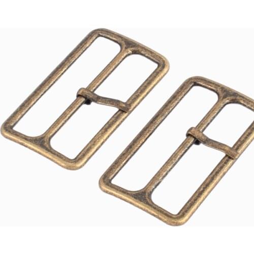 Bronze pin buckle Center Bar Buckle 4pcs 50mm Slide Buckle suspender adjustable slide buckle slide adjusters Movable Center Bar