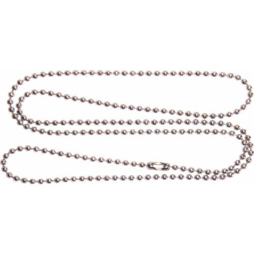 10pcs/lot 2.4mm Stainless Steel Ball Chain Men Necklace Bracelet Keychain Trinket Dog Tag Jewelry Accessories 15cm-75cm