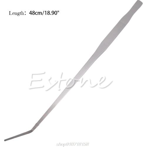Aquarium Live Tank Curve Plant Long Tongs Stainless Steel Tweezers 27/38/48cm A14 21 Dropship