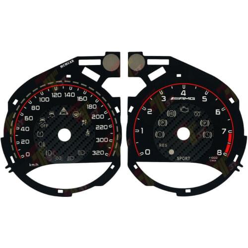 For Mercedes C-Class C63 C200L, GLC260 Upgarde AMG Gauge Face. Carbon Fiber Material
