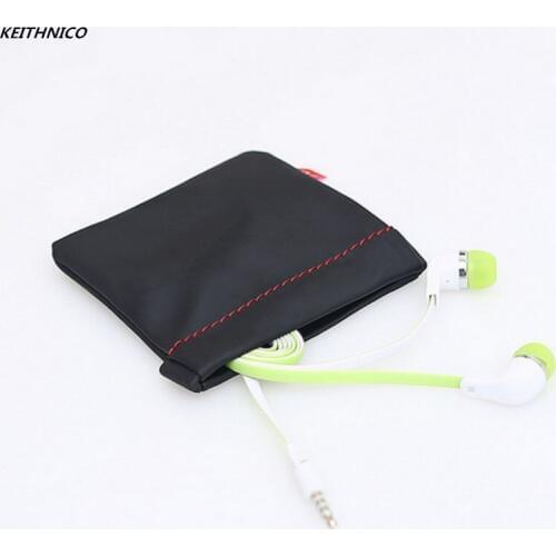 KEITHNICO 1PC Mini Earphone Bag Portable Headphones Case Earphones Accessories PU Leather Carrying Pouch Storage Headset Box