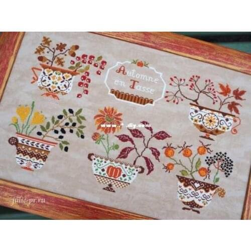 Cuore e Batticuore Autonno in tazza Cross Stitch Kit Package Greeting Needlework Counted Cross-Stitching Kits