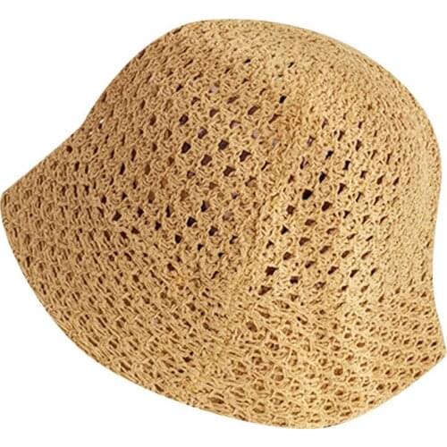 Summer Women Sun Hat Solid Color Breathable Milk Fiber Fabric Knitted Bucket Hat for Women cute bucket hat