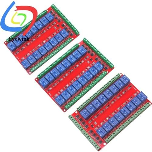 16 Channel Relay Shield Module RM16LS 5V 12V 24V for Raspberry Pi Pcduino Development Board DIY Kit RC Electronic Toy