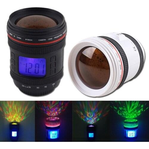 Novelty Lens Design Starry Star Projector Night Light Galaxy Lamp Music Clock Calendar Display For Childrens Camera Toys Gifts