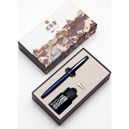 0.7mm Nib Steel Fountain Pen,calligraphy pen, Ink Pen with gift box