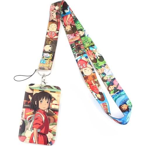 PF215 Dongmanli Anime Office lanyard card ID Badge Holder Keychain Pass Gym Mobile Kids Key Holder Key Rings Gifts