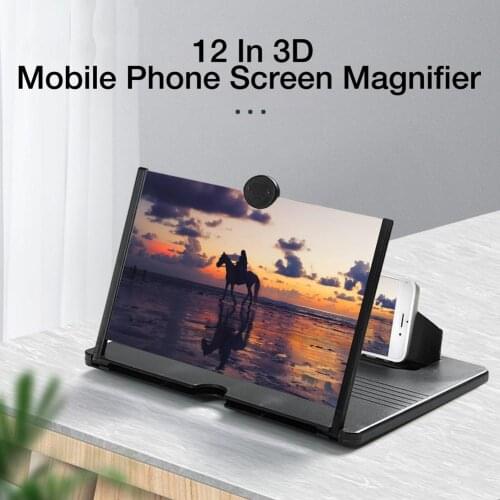 12inch 3D Desktop Phone Holder Stand Universal Mobile Phone Screen Magnifier Enlarger Magnifying Video Amplifier Projector Brack