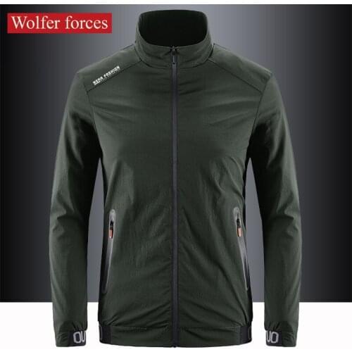 Casual coat mens spring and autumn coat thin style trend versatile, handsome elastic windproof stand collar sports jacket 2021