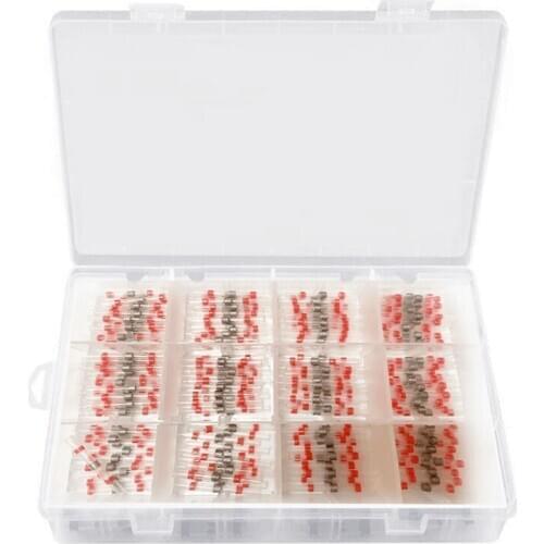 200PCS 22-18 AWG Red Solder Seal Wire Connectors , Heat Shrink Butt Connectors, Waterproof and Insulated Wire Terminals