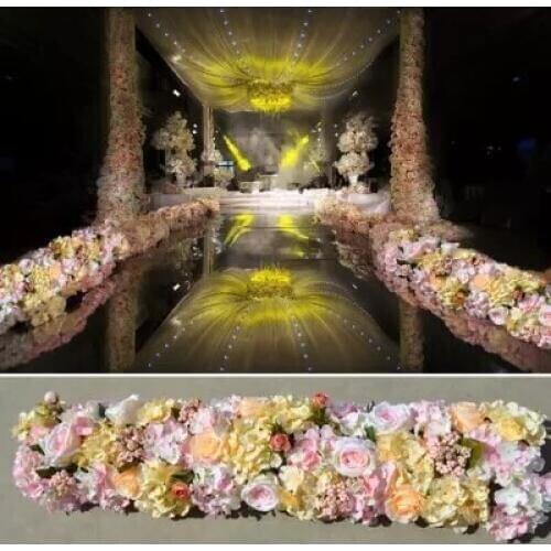 Wedding Pavillion Flowers strips square canopy flower decoration Wedding Decoration 4M x 24cm flower runner aisle decor