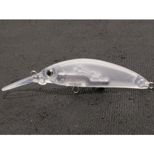 WLure Lightweight Tiny Sinking Minnow Unpainted Transparent Blank Lure with Random Color Eyes for Customize Painting UPM823