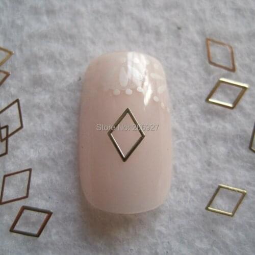 MS295-2 100pcs Gold Cute 4*6MM Diamond Metal Sticker Nail Art Metal Sticker Nail Art Decoration Non-adhesive Sticker