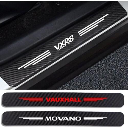 4PC Carbon Fiber Car Sill Sticker For Vauxhall Agila Antara Tigra Mk GTS Zafira Sarthe Vivaro car Accessories Carbon Fiber Decal