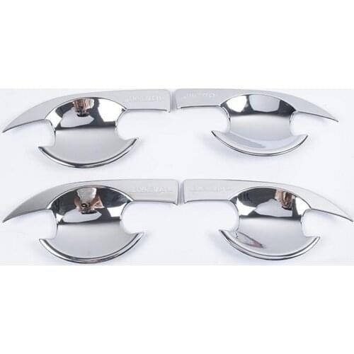Tonlinker 8 PCS DIY Car styling ABS chrome Outside door handle door bowl light Case for TOYOTA 2014 new RAV4 parts accessories