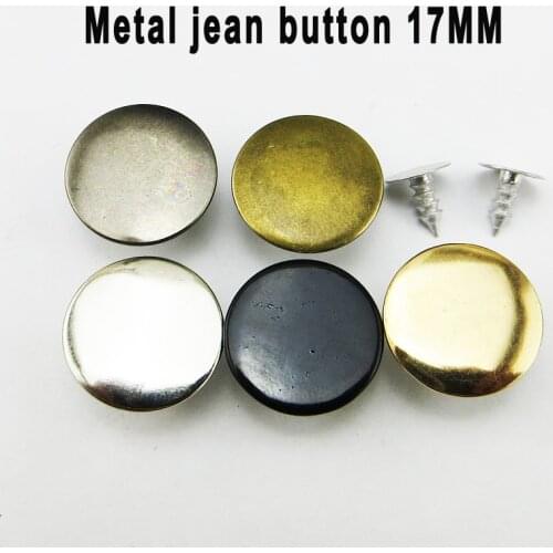50PCS 17MM 5color metal jeans pure button brand round JEAN trousers buttons clothes accessory MJB-324G