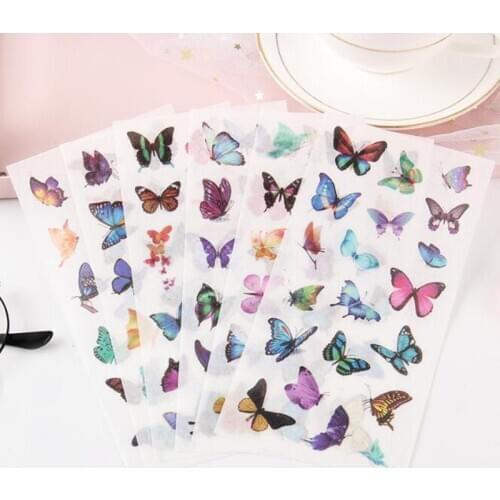 6pcs Beautiful PVC Flower Stickers Summer Cola Cartoon Animal Notebook Supplies Diy Stationery Scrap Paper Decorative Album