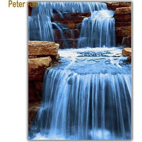 Diamond Painting Full Square\Round Diamond Embroidery Cross Stitch Picture Of Rhinestones Diamond Mosaic Triple Falls