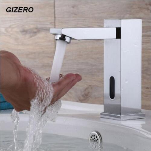 Auto Faucet Solid Brass Material Chrome Finished Single Cold Hotel/Household Automatic Sensor Faucet Hands Free Infrared ZR1025