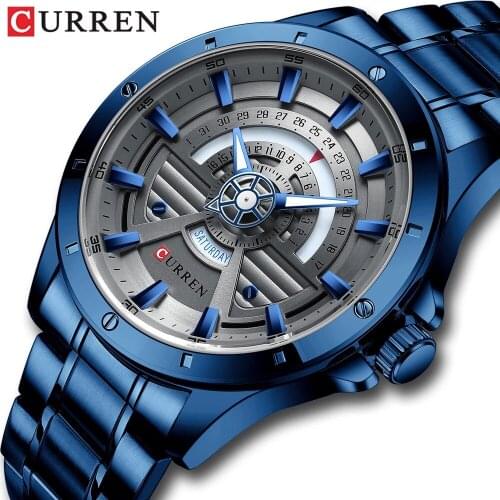 CURREN 8381 Mens NEW Fashion Quartz stainless steel Watch Clock Male Creative Wristwatch Waterproof Business Men Watch