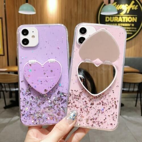 For OPPO Find X2 X F11 F15 K1 F9 F7 F5 F3 F1s K5 K3 Plus Case Fashion Glitter Bling Star Silver Powder Purple Back Funda