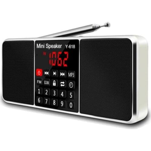 Digital FM Radio Receiver Speaker MP3 Player Support TF Card USB Drive LED Display Time Shutdown Portable Radios