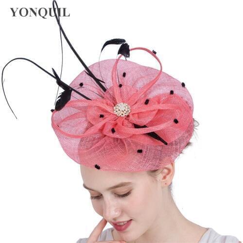 Elegant Fashion Wedding Fascinator Hat For Ladies Cridal Sinamay Headwear Handmade Women Mariage Show Hair Accessories Headbnad