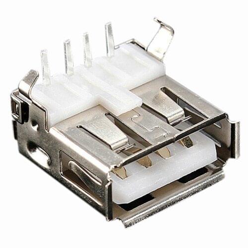 10 PCS USB Type-A Female PCB Mount Socket Plug Connector Right Angle 4 Pin New