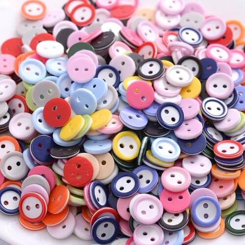 Hot 100Pcs/Pack 2 Holes 18mm Resin Buttons Cute Three Layers Clothes Button Garment Accessories For Women Baby Clothes