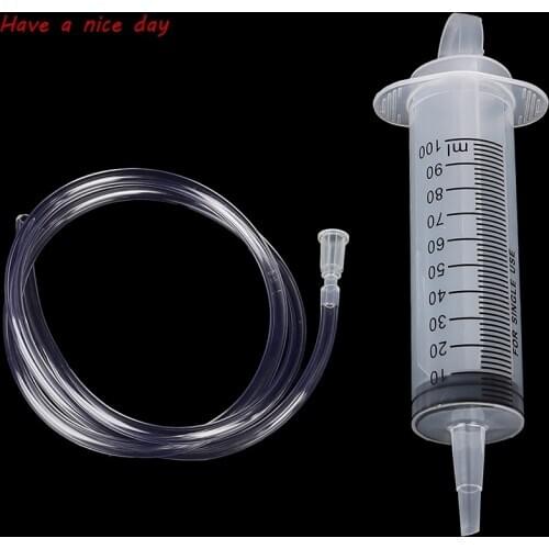 HOT! 1pcs 100ml Large Capacity Syringe Reusable Pump Measuring With 1m Tube Feeding Ink