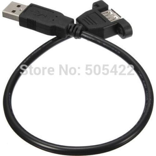 20pcs/lot USB 2.0 A Male to A Female Socket Panel Mount Adapter Extension Cable Port