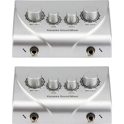 Karaoke Machine Professional Sound Mixer Echo Mixer Digital o Sound o System Devices Silver