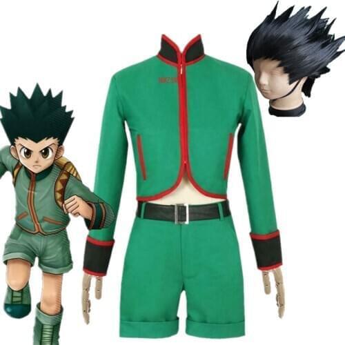 Anime Hunter X Hunter Gon Freecss Cosplay Costumes Top + pants + belt Full Set for Party Customized Halloween Suit for Adult
