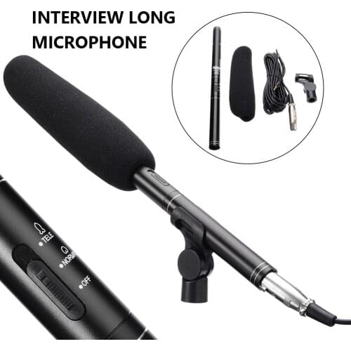 Shotgun Video Interview Microphone Hot Shoe Seat,Windproof Cotton,Case for Canon Nikon Sony DSLR Camera Camcorder
