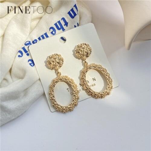 Fashion Oversize Round Circle Drop Dangle Earrings Steampunk Metal Geometric Earrings for Women Statement Jewelry