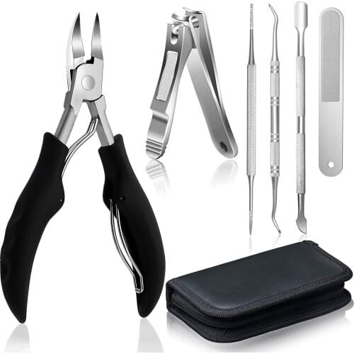 Pinkiou Manicure Tools Kit,Ingrown Toenails Nipper Toe Nail Nipper,6PCS Pedicure Cuticle Scissors Correction Set