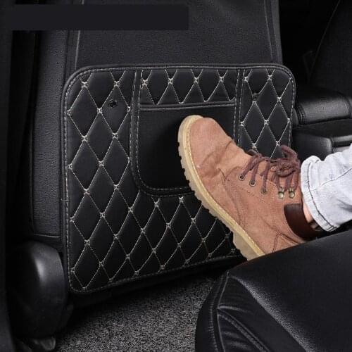 New for Ford Toyota VW Car Seat Back Genuine Leather Anti Kick Pad Protector Waterproof Child Anti Dirty Protection Car Styling
