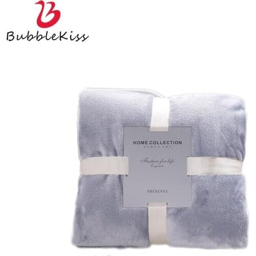Bubble Kiss Ball Edge Blanket Solid Color Flannel Throw Blanket Home Soft Sofa Blankets For Beds Office Thicken Portable Blanket