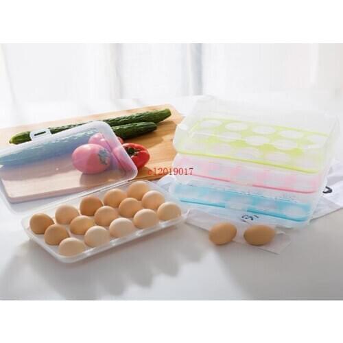 Single Layer Kitchen Refrigerator Food 15 Eggs Airtight Storage Container Portable Plastic Egg Storage Box
