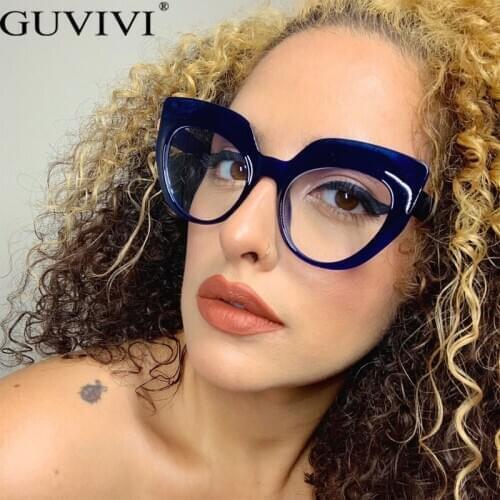 Cat Eye Glasses Frames Women Trending Styles Oversized Fashion Computer Glasses Brand Designer Eyeglasses Eyewear UV400