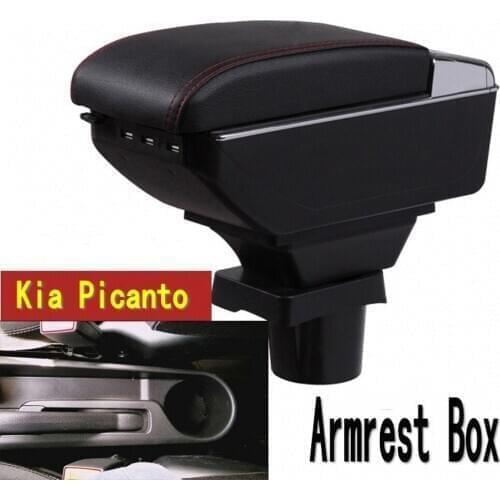 For KIA Picanto JA armrest box central Store content box with cup holder ashtray USB Picanto JA armrests box
