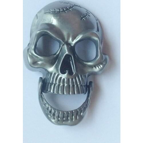Skull of Moveable Jaw with pewter finish SW-BY66 suitable for 4cm wideth belt with continous stock free shipping
