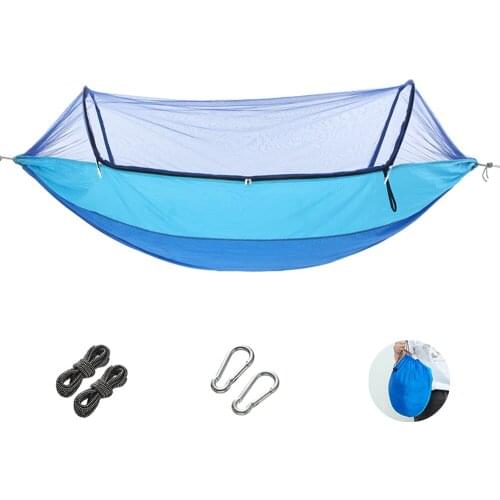 Portable Automatic Quick Open Anti Mosquito Hammock Mosquito Net Outdoor Camping Hammock Swing Bed 150kg/330lb Bearing