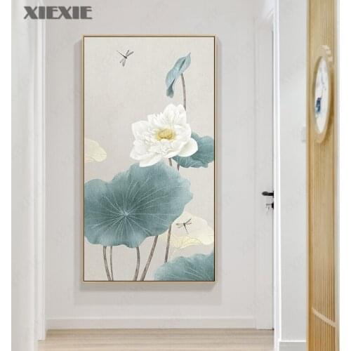 Chinese Style Original Flower Canvas Painting Posters and Print Traditional Decor Wall Art Pictures for Living Room Bedroom