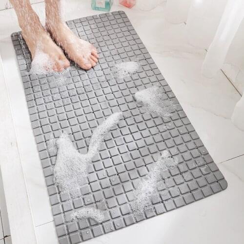 Rectangular PVC Bathroom Anti-slip Mat Household Bath Shower Mat Bathroom Bathtub Anti-slip Mat Massage Suction Cup Mat