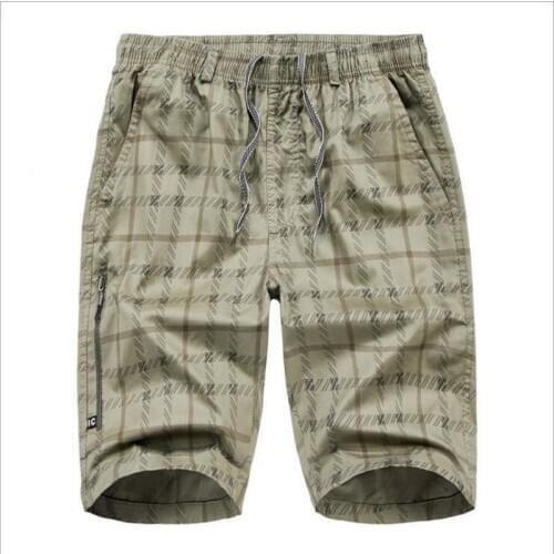 2021 Summer Shorts Elastic Waist Mens Plaid Shorts Classic Design Breeches Cotton Casual Beach Shorts