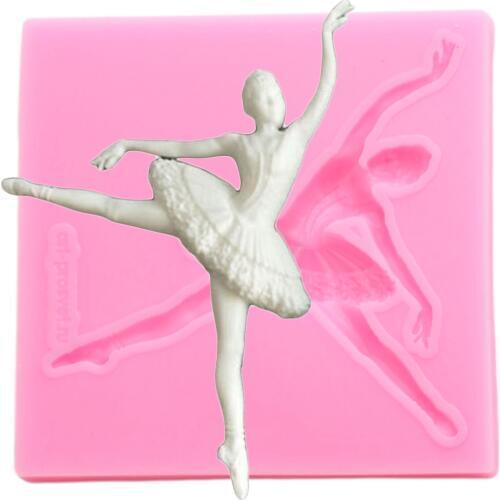 3D Ballet Dancer Silicone Mold Party Cake Decorating Tools Kitchen Baking Fondant Chocolate Candy Mould Resin Clay Sugar Craft