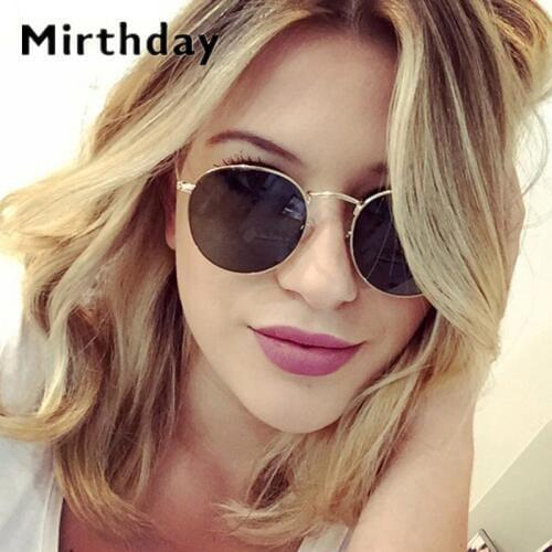 Cute Oval Sunglasses Women Men Brand Designer Reflective Shades Small Round Metal Retro Steampunk Sun Glasses Female Oculos