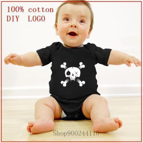 Modern Pirate Skull Baby Girl Clothes ins cotton funny Baby Boy Clothes New Born summer Infant Bodysuit Baby ropa de bebe