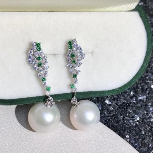 Bridal 925 Sterling Silver Earrings Findings Settings Base Mountings Parts for Pearls Agate Crystal Stones Jade 5pairs/lot